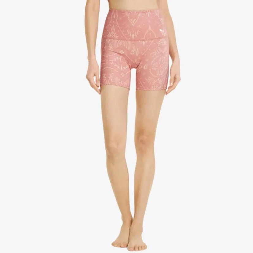 Women's Puma Studio AOP 5 In Short Tight sports shorts - Color: Pink, Size: XS