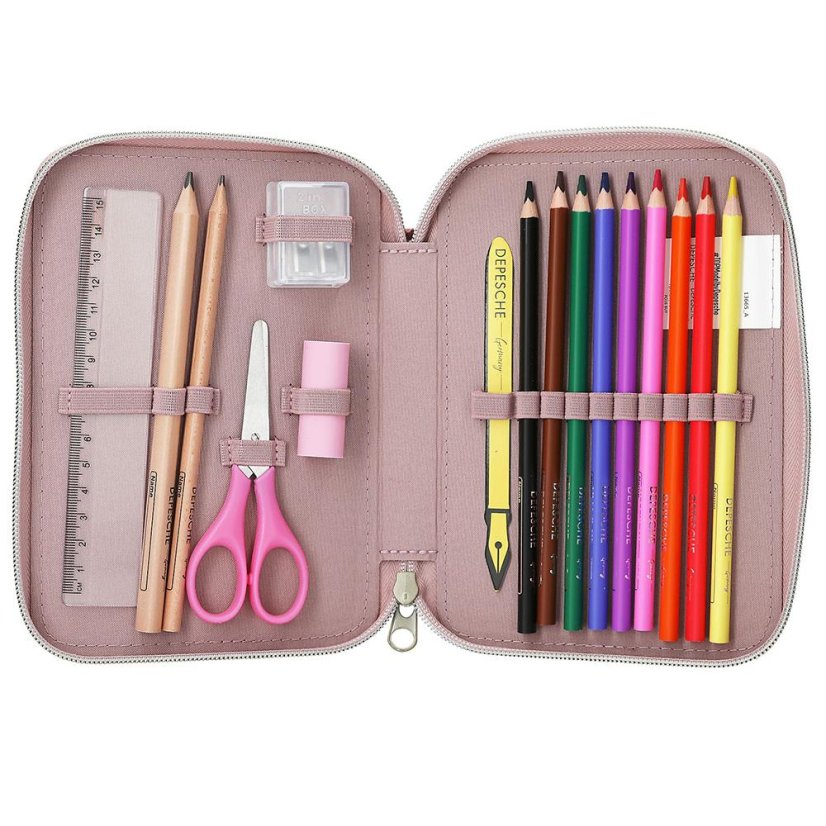 Pencil case with accessories and Velcro pouch Top Model CowGirl