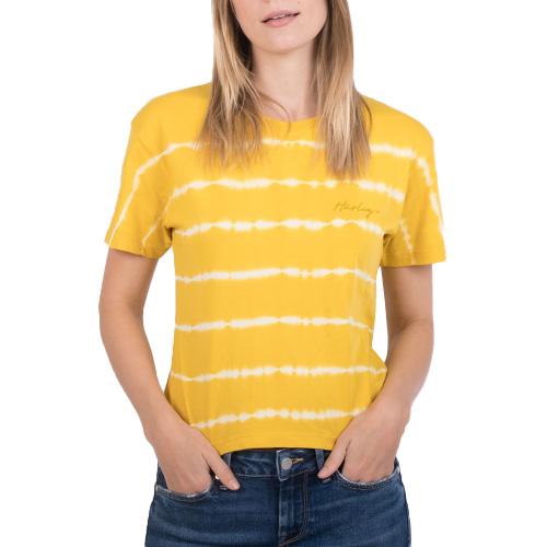 Hurley Ocencare Palm Stripes Women's T-Shirt - Color: Blue, Size: XS