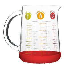 Pebbly PKM-1000R red glass measuring cup