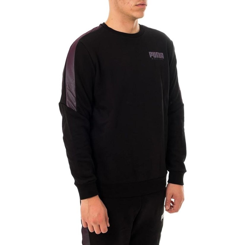 Puma Cyber Crew férfi pulóver - Szín: Fekete, Méret: S