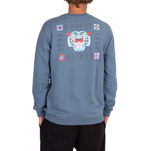 Pánská mikina Hurley Bengal Crewneck - Barva: Modrá, Velikost: S