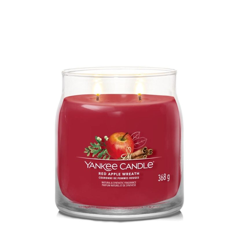 Yankee candle Signature közepes méretű gyertya, Red Apple Wreath