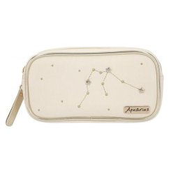 Top Model Aquarius Sign beige cosmetic bag
