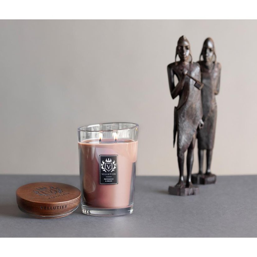 Große Kerze Vellutier, Patchouli & Musk