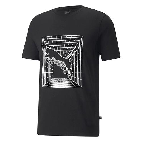 Férfi póló Puma Cat Graphic - Szín: Fekete, Méret: M