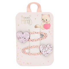 Haarspangen mit Glitzer Princess Mimi Herzchen