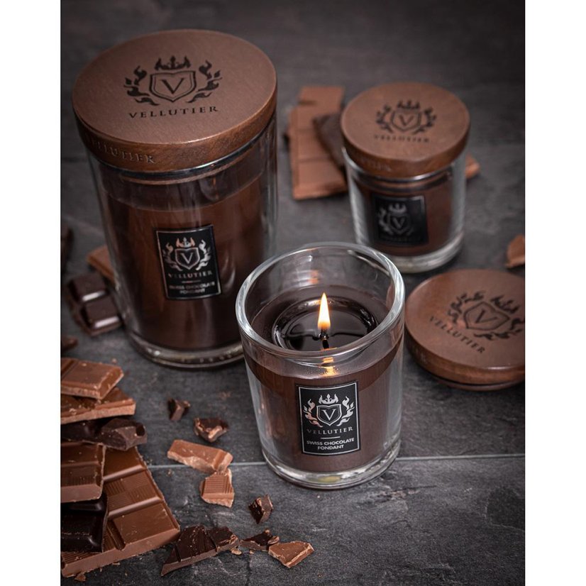Vellutier közepes méretű gyertya, Swiss Chocolate Fondant