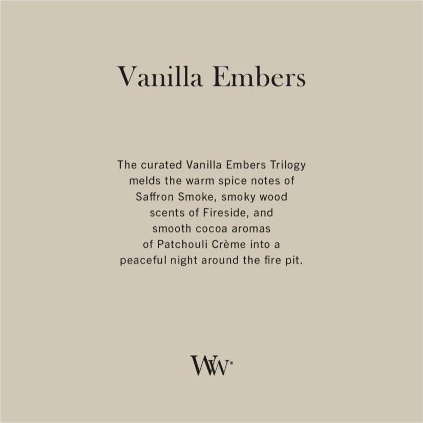 WoodWick Trilogy Medium Candle, Vanilla Embers