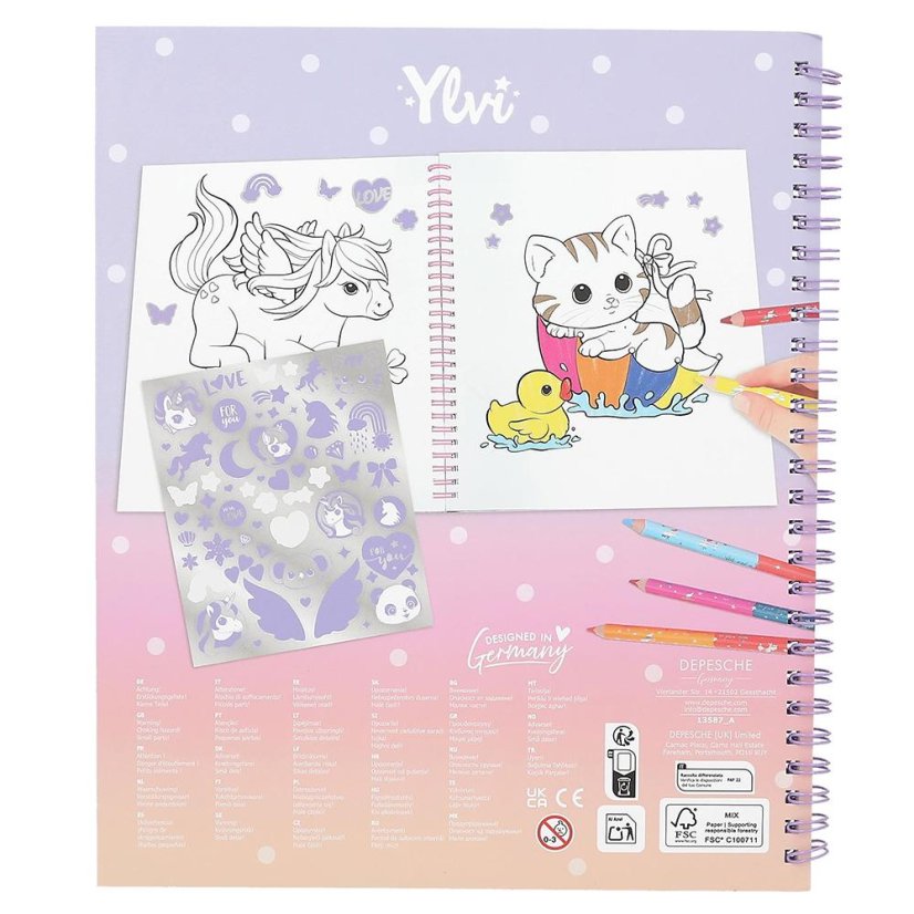 Ylvi coloring books and stickers, Rosy & 3D patch Naya