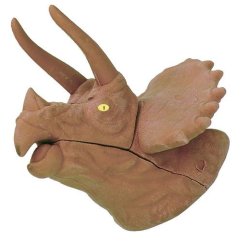 Gumovací pryž Dino World Hnědý Triceratops, 3D puzzle