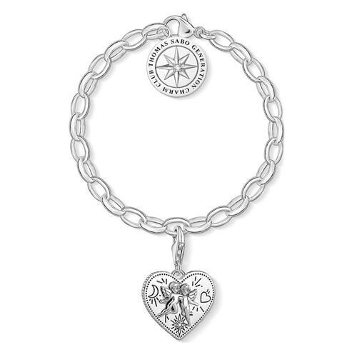 Náramek s přívěskem Thomas Sabo Heart with Angels Charm Club SET0554-643-14-L - Velikost: 17 cm