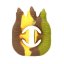 Dino World stress relief toy, dinosaur paw, brown, yellow, green