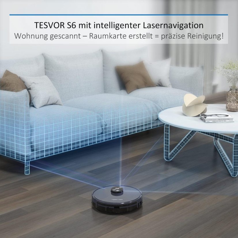 Robot odkurzający Tesvor S6 Smart z nawigacją laserową i żyroskopową