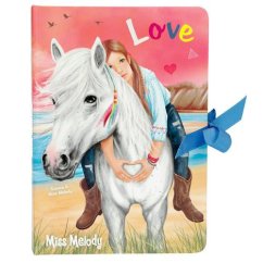 Diář na mašliu se samolepicími bločky Miss Melody, Love, Sienna a bílý koník
