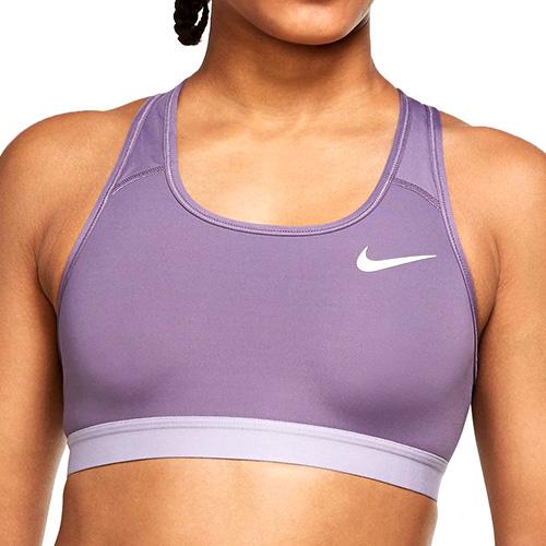 Sportovní podprsenka Nike Dri-FIT Swoosh Band Non-Padded Sports Bra - Barva: Fialová, Velikost: L