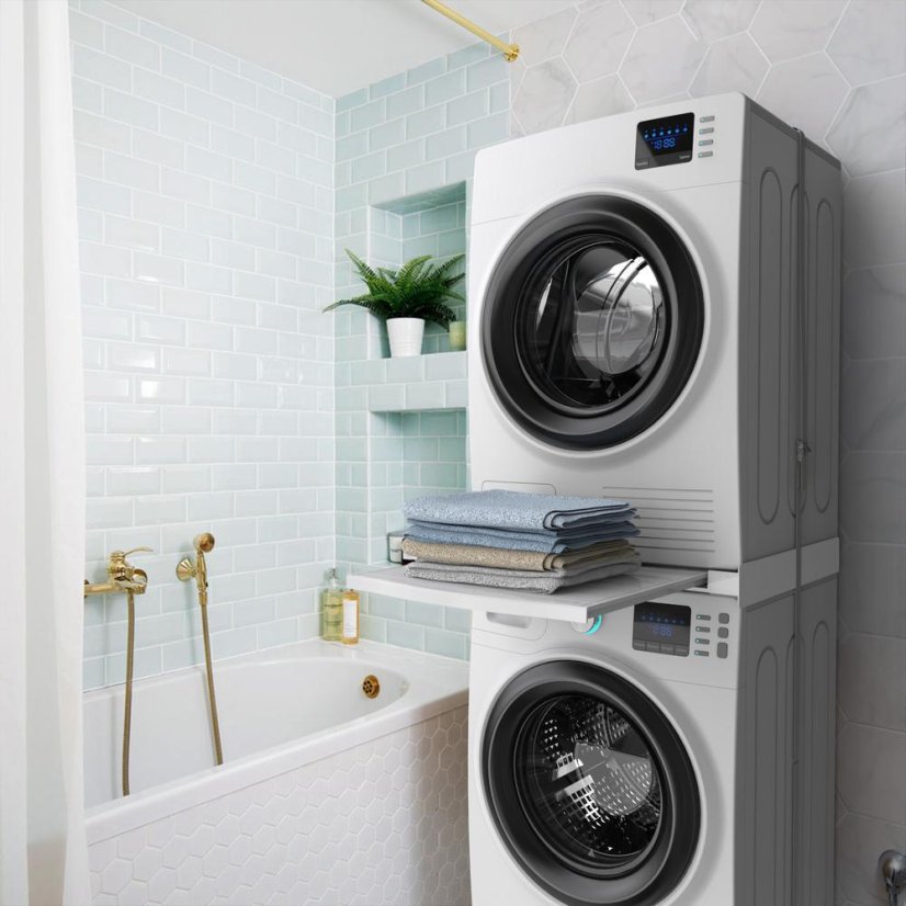 Universal spacer between washing machine and dryer with pull-out shelf Meliconi Torre Smart 656113