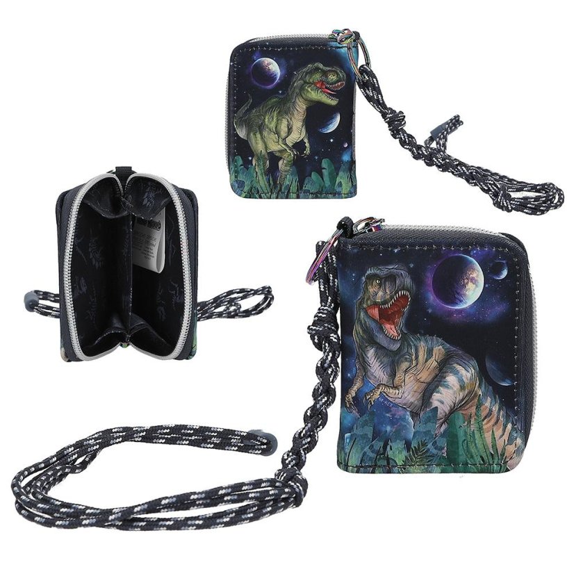 Dino World Galaxy children's neck wallet