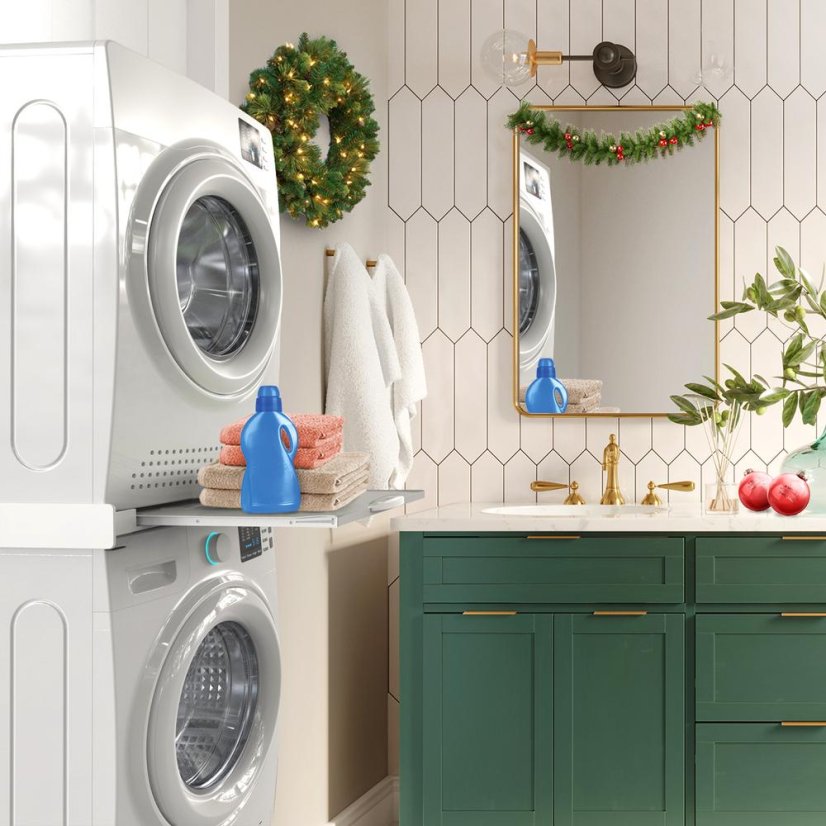 Universal spacer between washing machine and dryer with wooden shelf Meliconi Torre Pro L60 656114