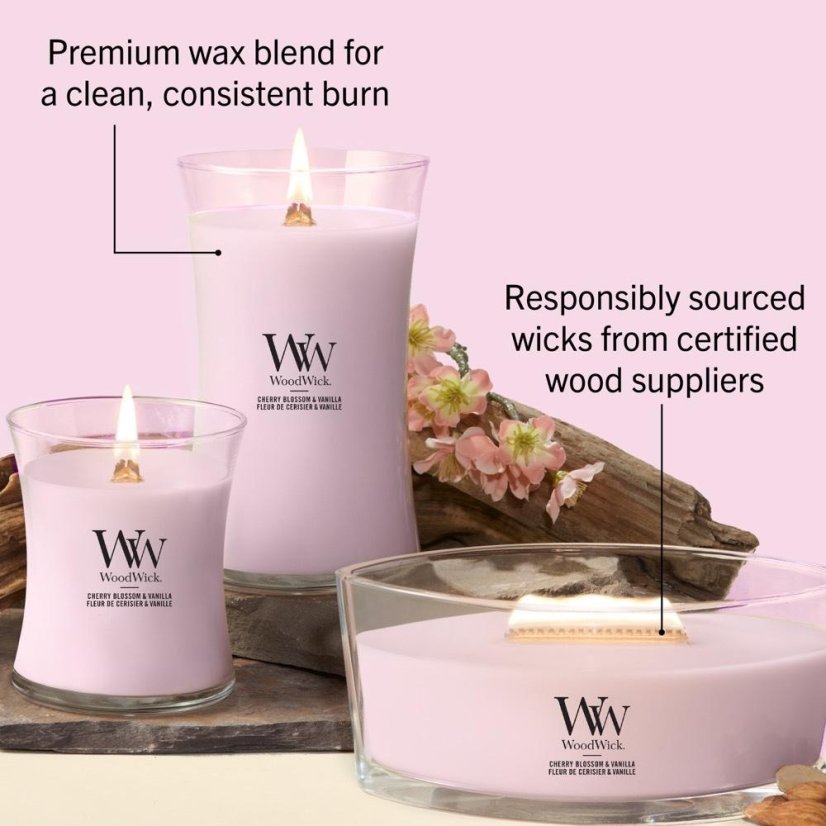 WoodWick Medium Candle, Cherry Blossom & Vanilla