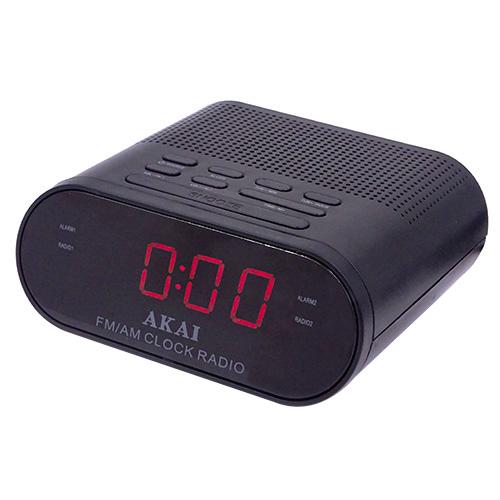 AKAI CR002A-219 black radio alarm clock