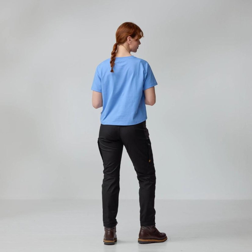 Dámské tričko Fjällräven Fjällblomster Logo T-shirt W - Farba: Svetlo modrá, Veľkosť: M