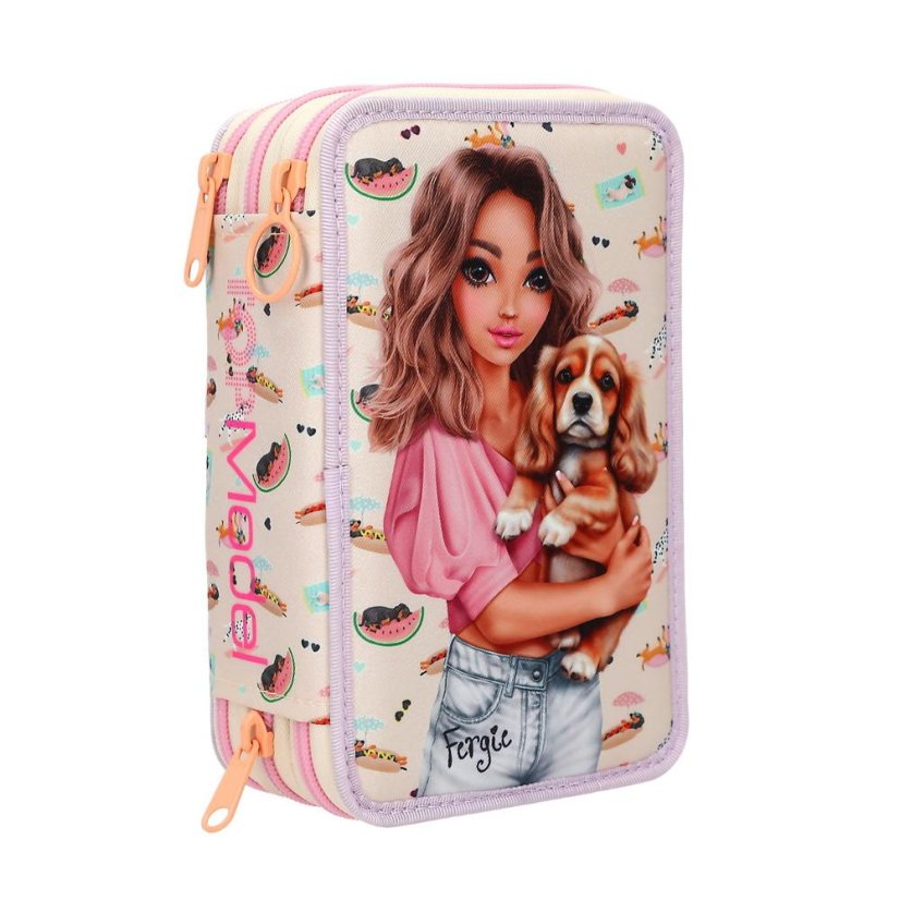 Three-tier pencil case with Top Model Sunny Dog accessories