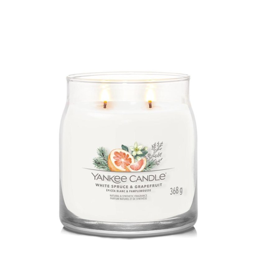 Yankee candle Signature közepes méretű gyertya, White Spruce & Grapefruit