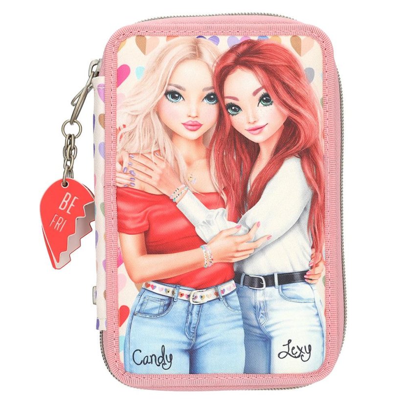 Two-tier pencil case with Top Model Heart to Heart Candy & Lexy accessories
