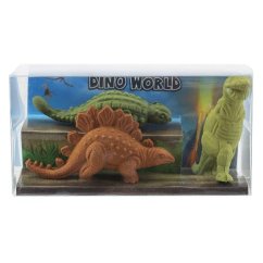 Set mit Dinosaurierfiguren Dino World brauner Stegosaurus