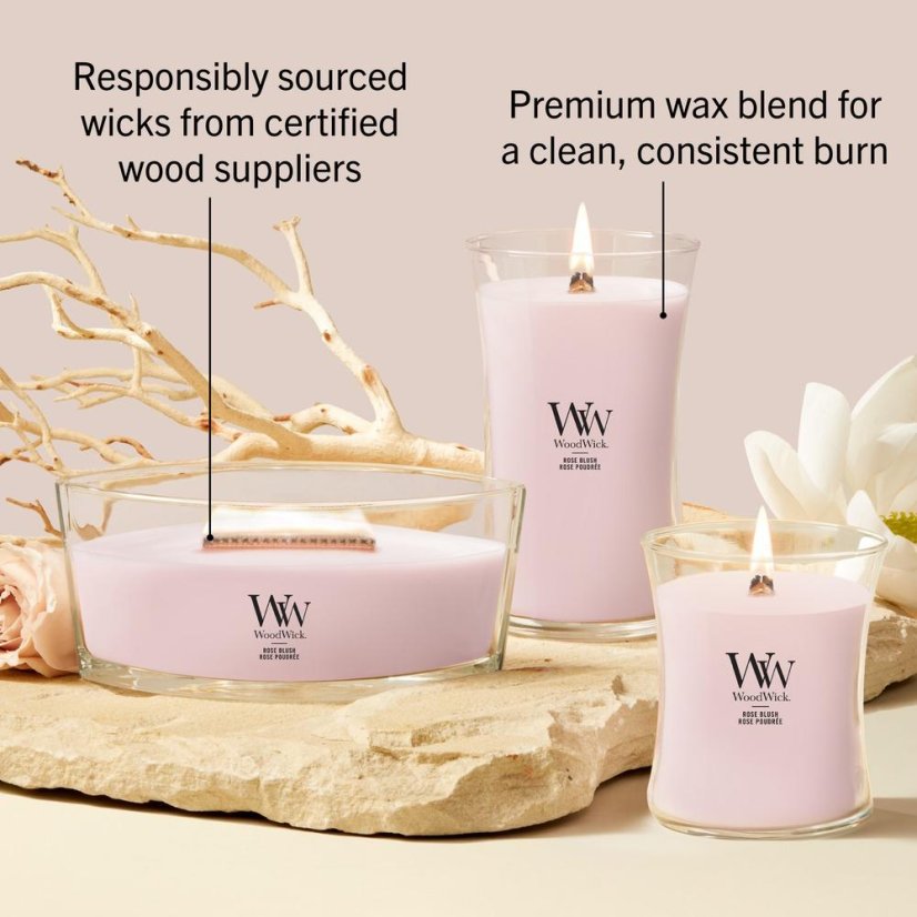 WoodWick-Kerze, groß, Rose Blush