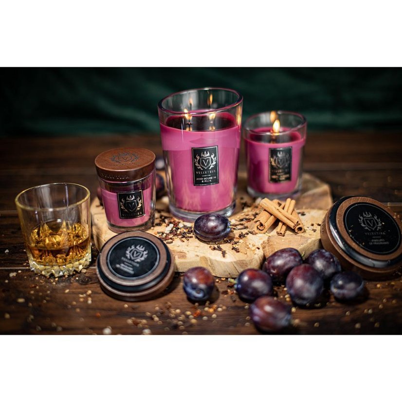 Große Kerze von Vellutier, Aged Bourbon & Plum