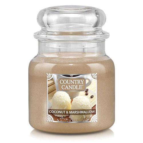Country Candle közepes méretű gyertya, kókusz és mályvacukor