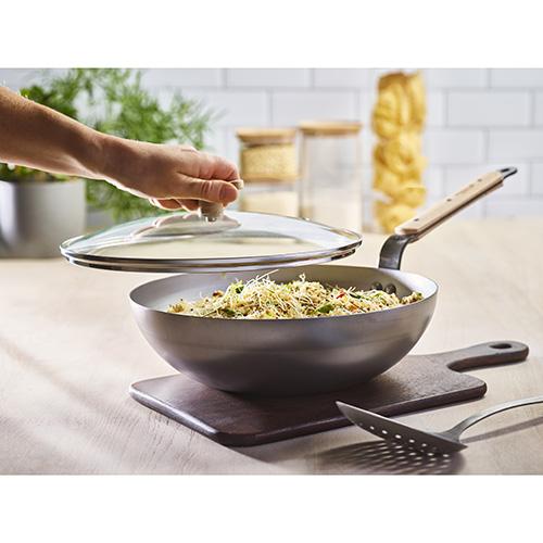 Patelnia WOK de Buyer Mineral B Bois 5717.32, 32 cm