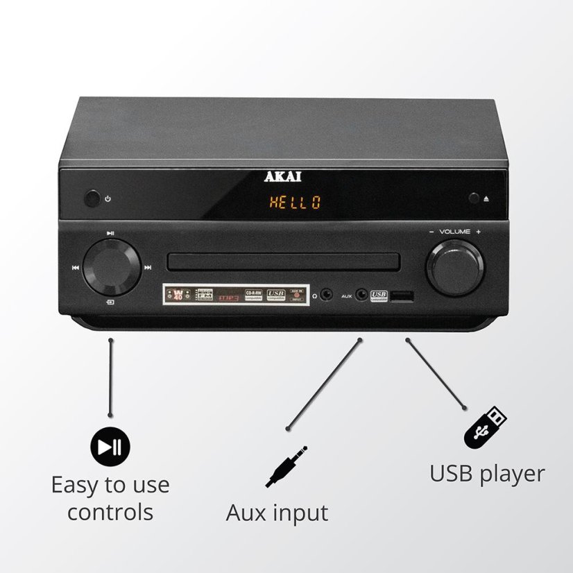 AKAI AM-301 BK black micro system