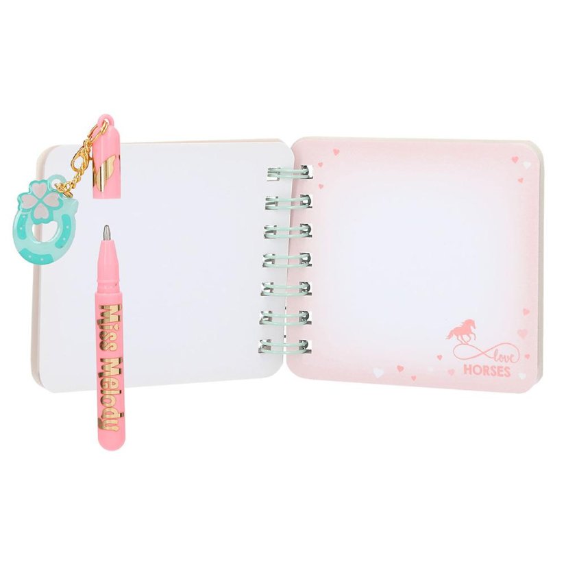 Miss Melody Mini Notebook with Ballpoint Pen, Pair of Horses
