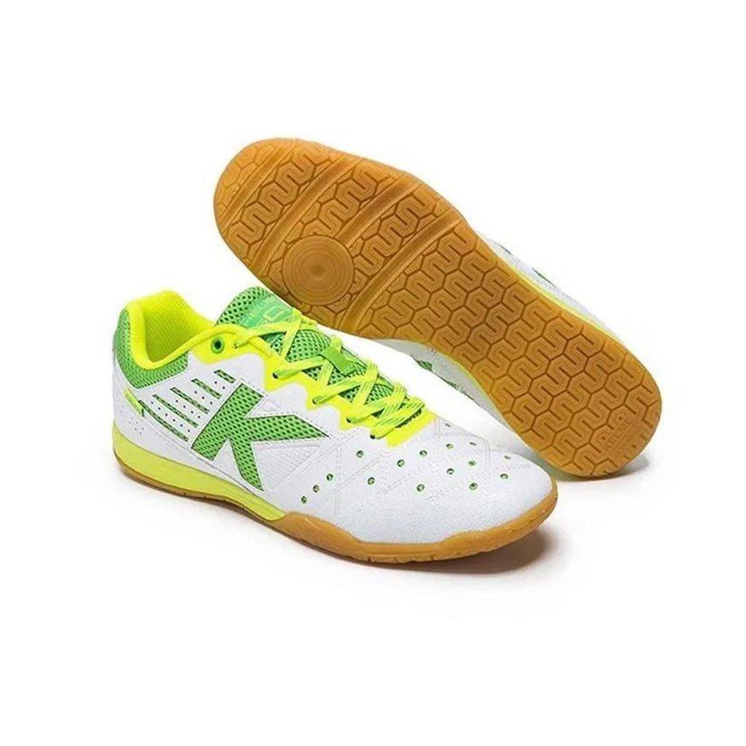Sálová obuv Kelme Feline 6.0 - Barva: Bílá/zelená, Velikost: 38