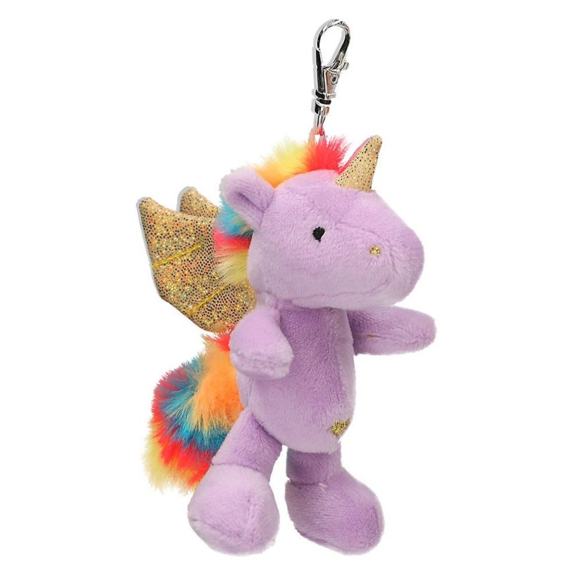 Ylvi unicorn plush keychain with carabiner, glittery wings