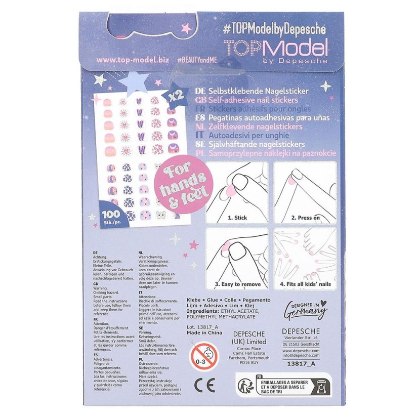 Top Model Beauty & Me Nail Sticker Set, June