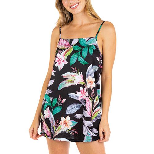 Hurley Flora Slip Women's Dress - Color: Black, Size: L