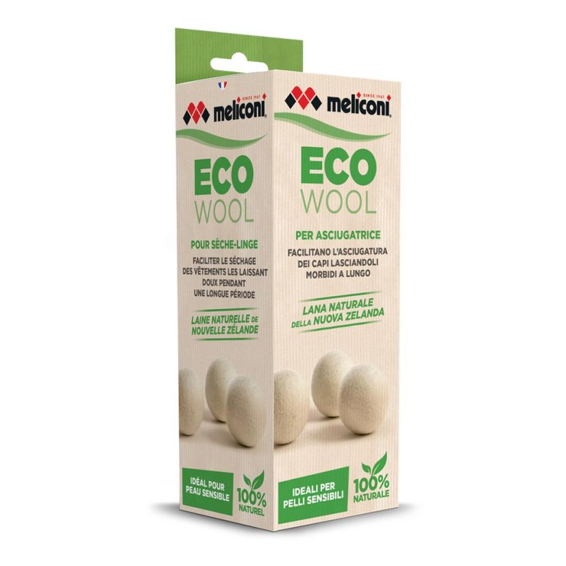 Wool balls for dryers, 3 pcs, antibacterial  Meliconi 621026