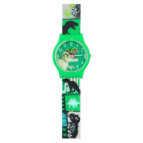 Dino World watch with dark green dial