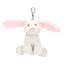 Nelly Princess Mimi plush bunny keychain, gray