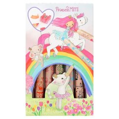 Princess Mimi 5-color colored pencils, sharpener