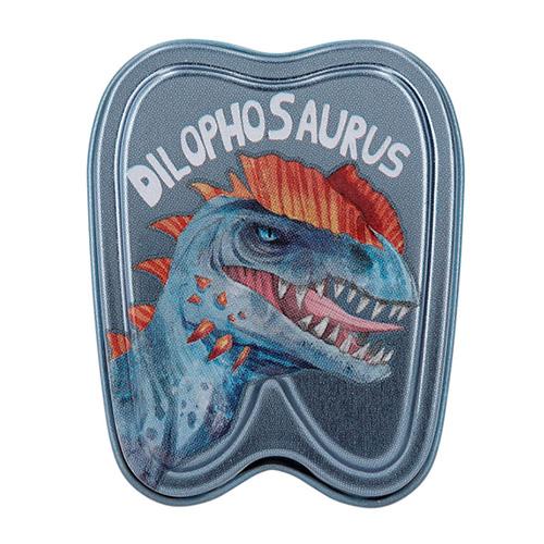 Pudełko blaszane na ząbki Dino World Dilophosaurus