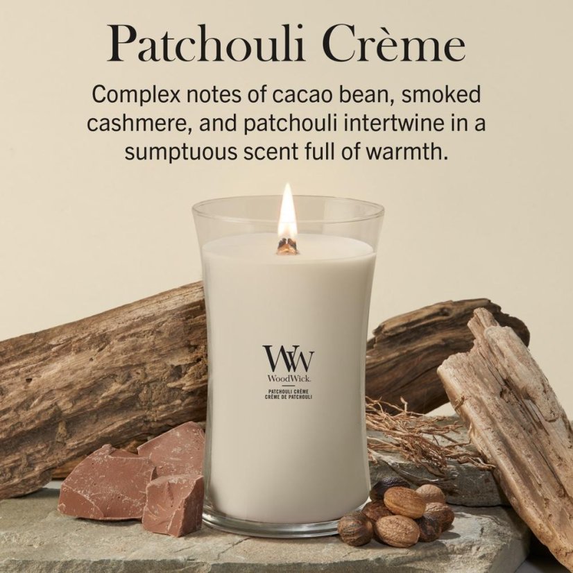 WoodWick Large Candle, Patchouli Créme