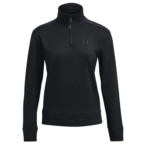 Women's Under Armour Armour Fleece QZ Sweatshirt - Color: Black, Size: L