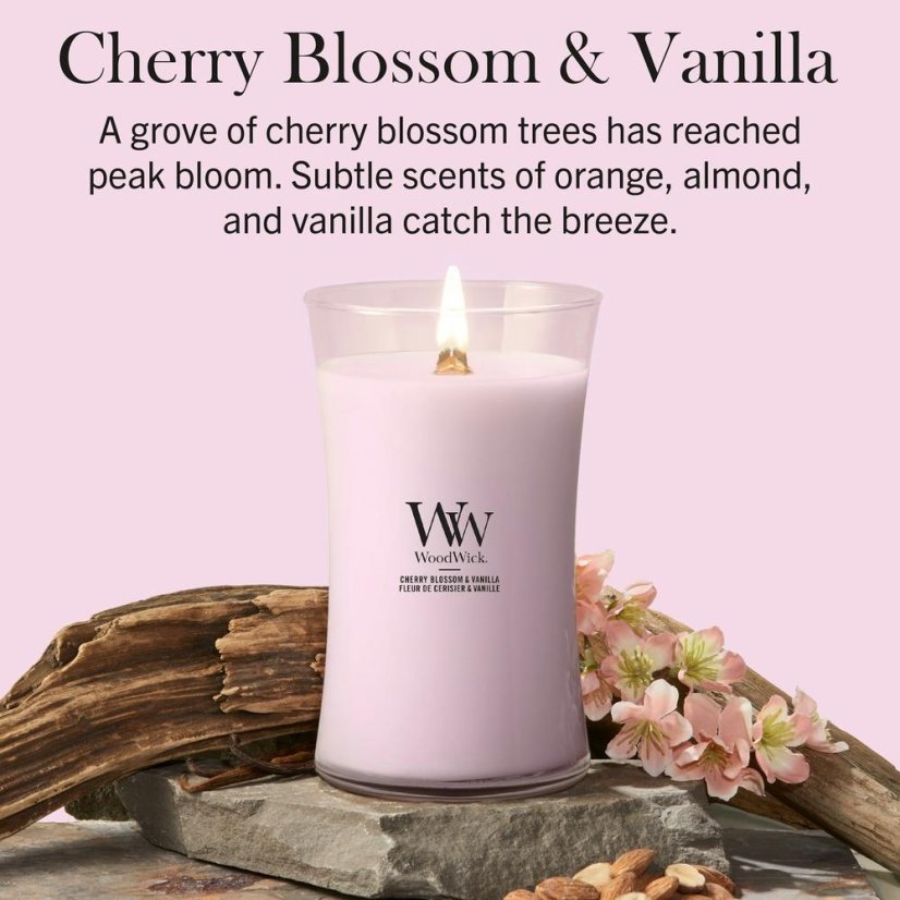 WoodWick-Kerze, groß, Cherry Blossom & Vanilla