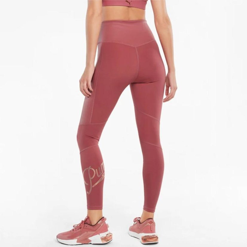 Női leggings Puma Moto High Waist Fitness Pants - Szín: Rózsaszín, Méret: XS
