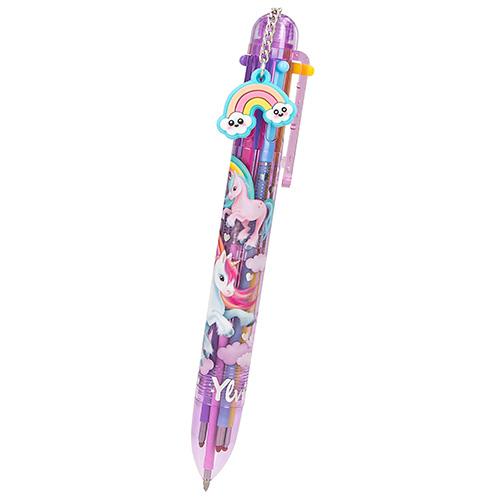 Viacfarebné guľôčkové pero s príveskom Ylvi Rainbow